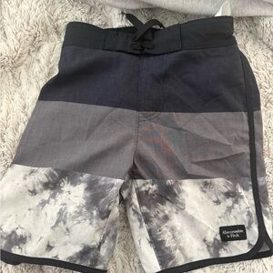 Abercrombie Kids Black and Gray swim trunks